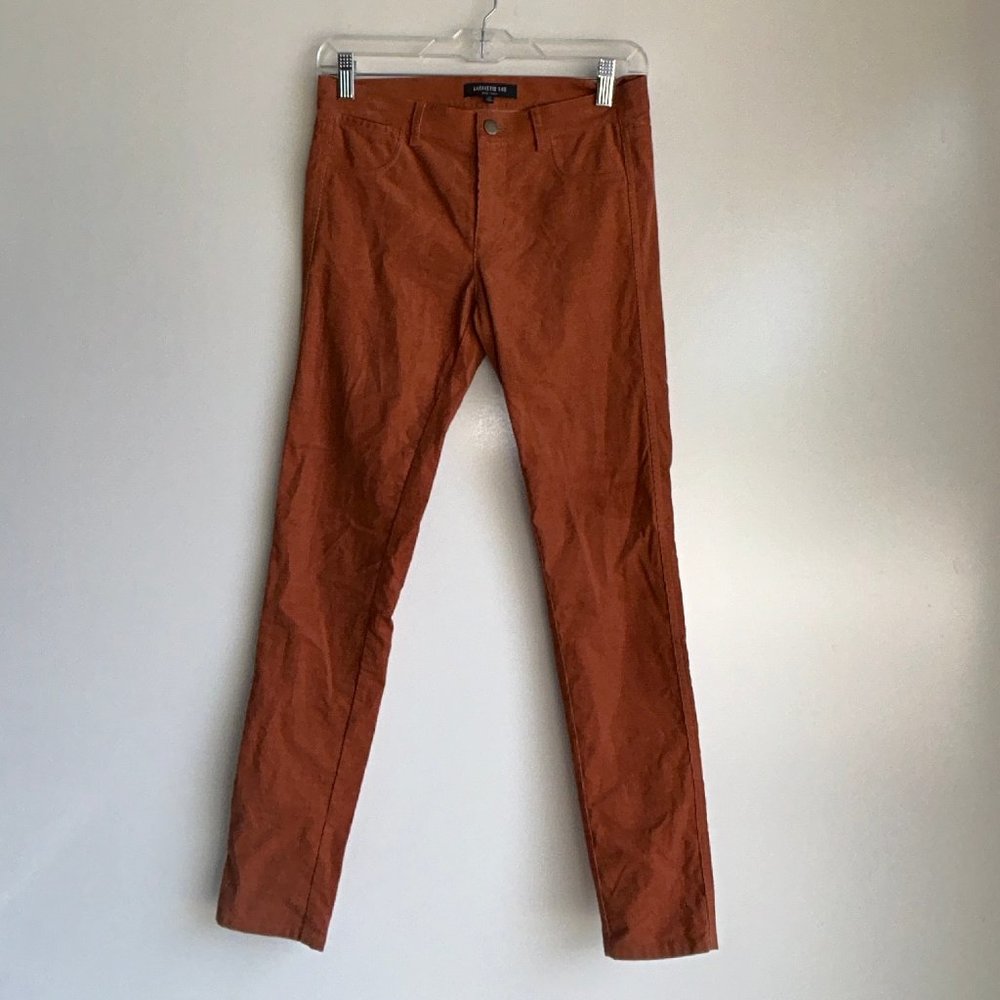 LAFAYETTE 148 Lightweight Fine Corduroy Burnt Amber Slim Pants Size 2 ~EUC